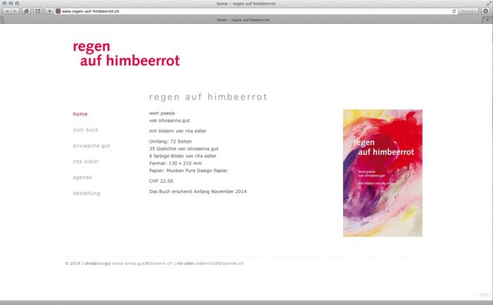 Website zum gleichnamigen Gedichtband. Gedichte von Silva Anna Gut mit Bildern von Rita Sidler