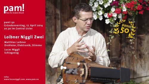 Kino-Dia für die Konzertreihe des Schlagzeugers Lucas Niggli. Die Konzertreihe wird von DTP Atelier unterstützt.