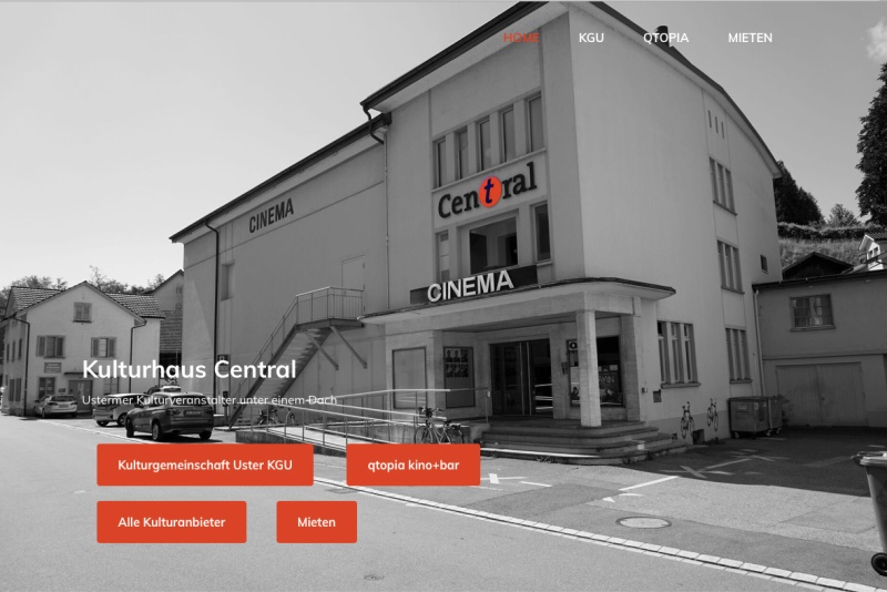 Portal für die im Kulturhaus Central in Uster «einquartierten» Ustermer Kulturveranstalter