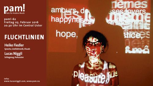 Werbung im Kino für das Konzert Fluchtlinien. Die Konzertreihe wird von DTP Atelier unterstützt.