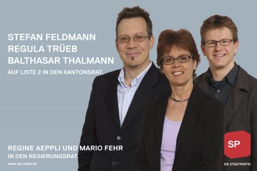 Werbung im Kino, Kino-Dia z.B. für die SP Uster im Rahmen der Kantonsratswahlen 2011