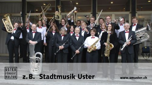 Werbung im Kino, Kino-Dia  z.B. für die Kulturförderung der Stadt Uster + die Stadtmusik Uster.