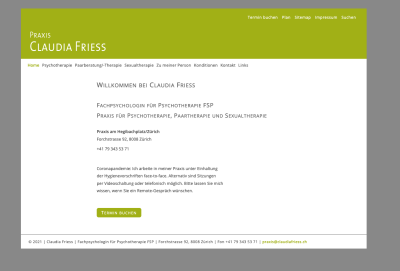 Claudia Friess ist Fachpsychologin für Psychotherapie FSP