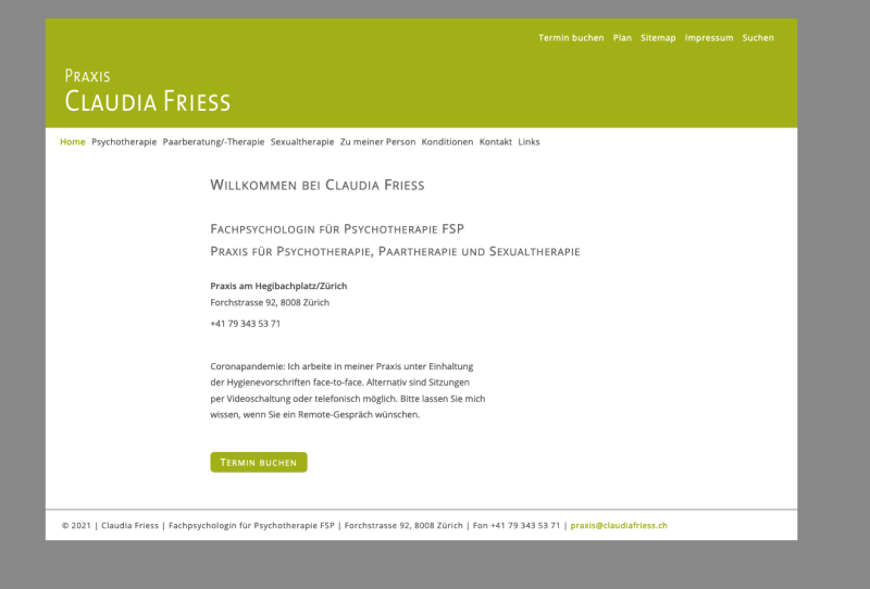 Claudia Friess ist Fachpsychologin für Psychotherapie FSP